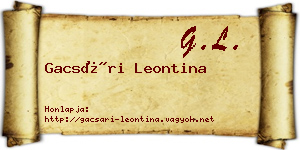 Gacsári Leontina névjegykártya